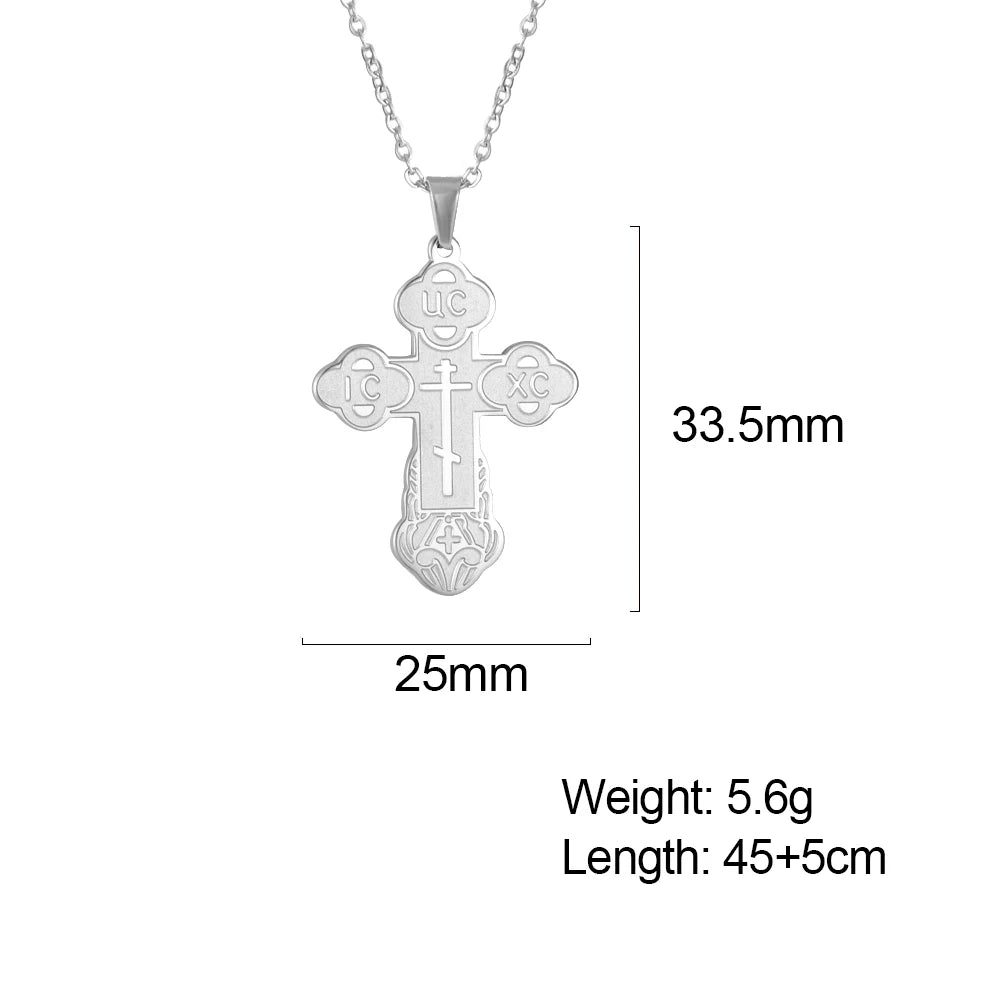 Dawapara Eastern Orthodox Serbian Cross Pendant Necklace – Stainless Steel Talisman Jewelry - Image 14