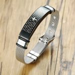 Multilingual Bible Prayer Stainless Steel Bracelet – Christian Jewelry for Men
