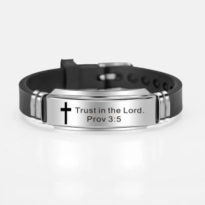 Cross Jesus Scripture Quote Bracelet