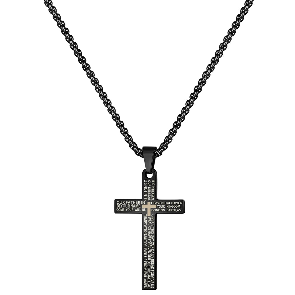 Christian Bible Cross Stainless Steel Statement Necklace – Unisex Catholic Religious Jewelry - Image 5