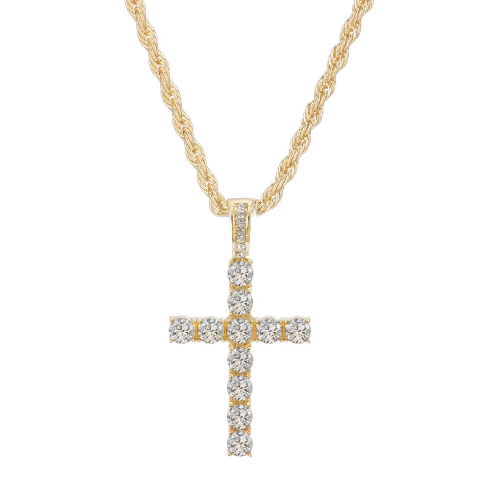 Men & Women Hip Hop Cross Pendant Necklace - Image 11