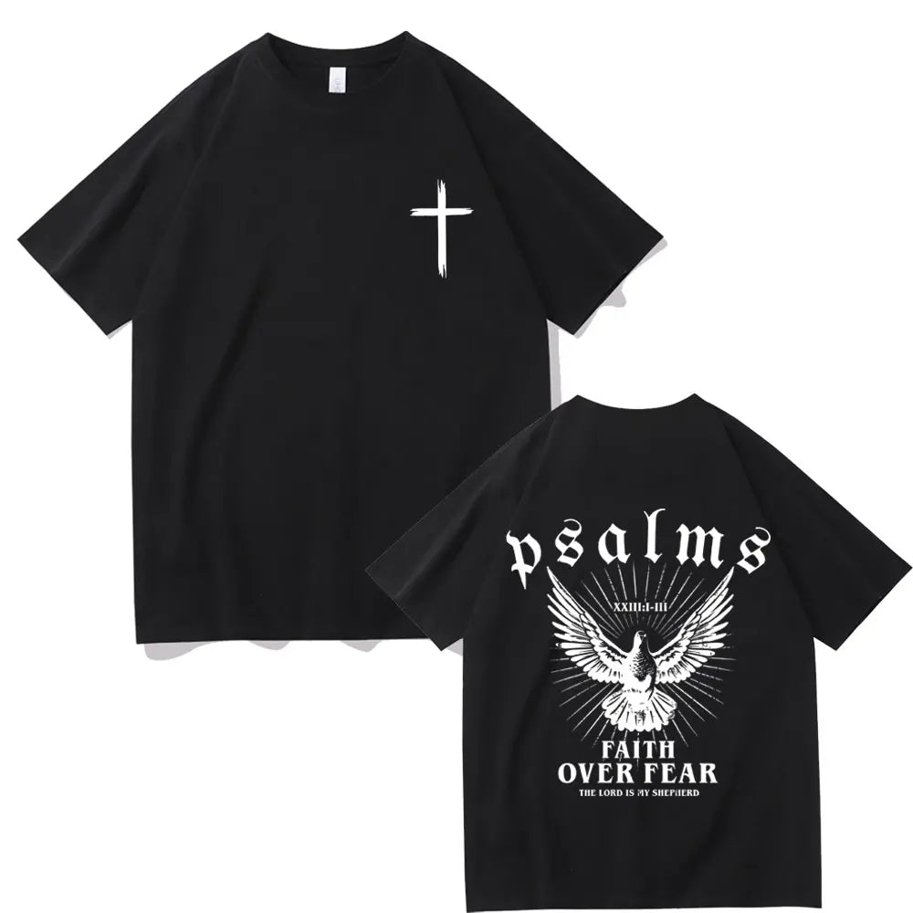 Jesus "Faith Over Fear" Dove T-Shirt – Christian Oversized Tee for Men & Women - Image 2