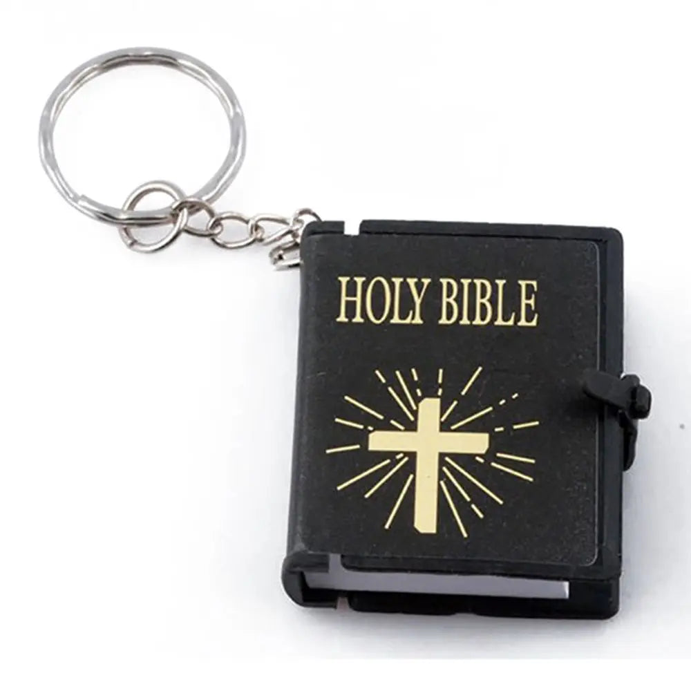 Mini English Holy Bible Keychain – Christian Cross Prayer Keyring Bag Charm - Image 7
