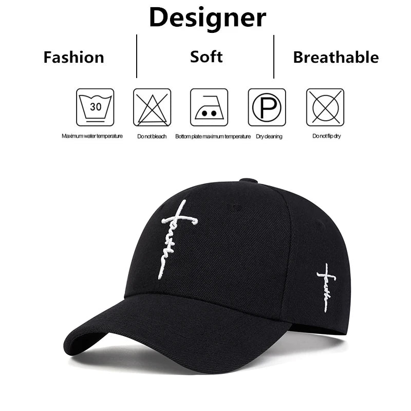 Fashion Faith Embroidery Baseball Cap – Unisex Cotton Snapback Hat - Image 2