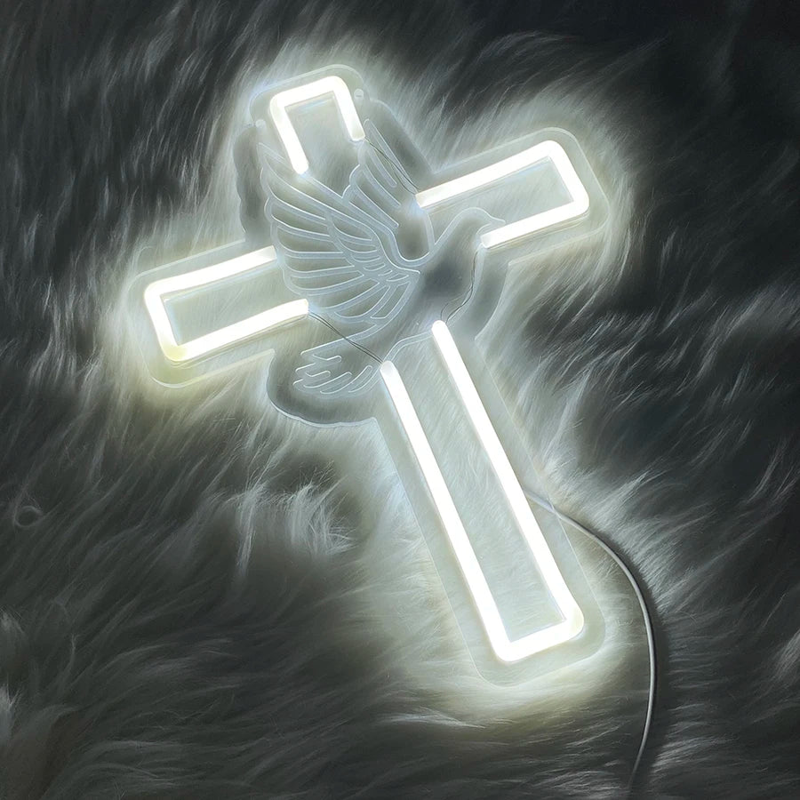 Cross Neon Sign – LED Jesus Neon Light for Wall Decor & Gifts - Image 6