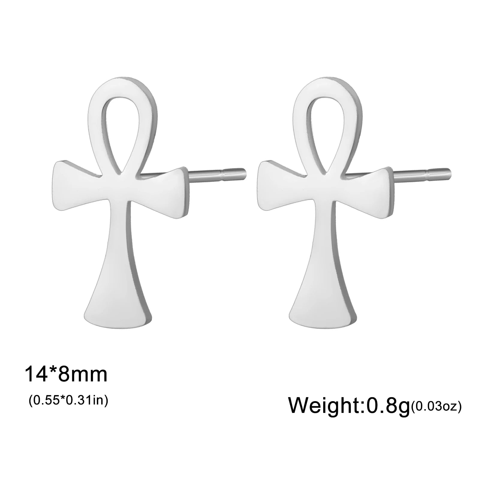 Lucktune Egyptian Ankh Cross Stud Earrings - Image 7