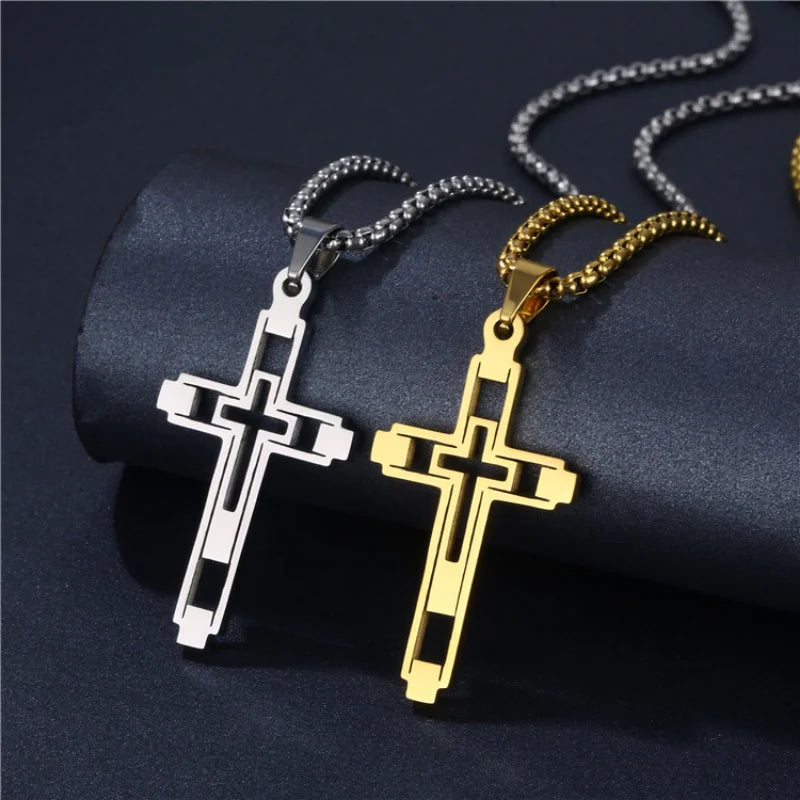New Cross Stainless Steel Choker Necklace - Image 2