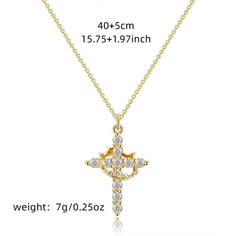 Exquisite Zircon Cross Pendant Necklace – Elegant Christian Jewelry Gift - Image 5