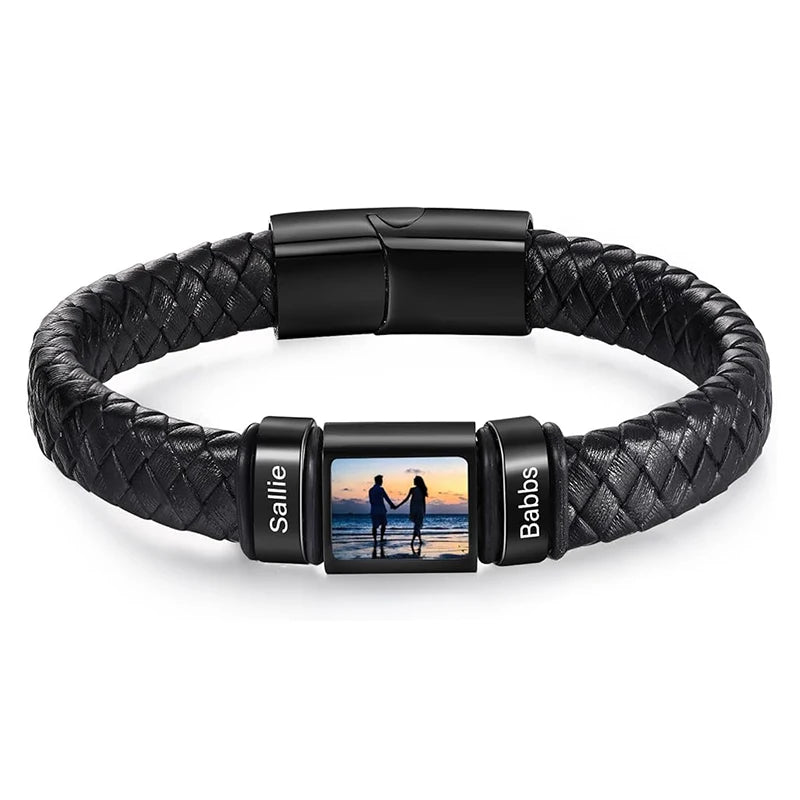 Custom Photo Bracelet – Personalized Leather Name Bracelet for Men, Boys & Husbands - Image 15