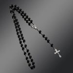 Fashion Vintage Cross Necklace with Rosary Beads