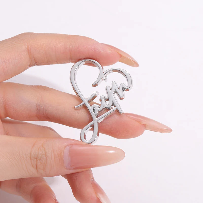 Believers Live Forever Enamel Pin – Heart & Cross Christian Quote Brooch for Backpacks & Clothing - Image 5