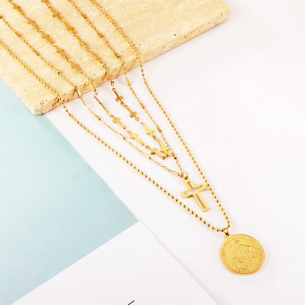 ASONSTEEL Stainless Steel Cross Pendant Necklace – Minimalist Unisex Jewelry for Men & Women - Image 3