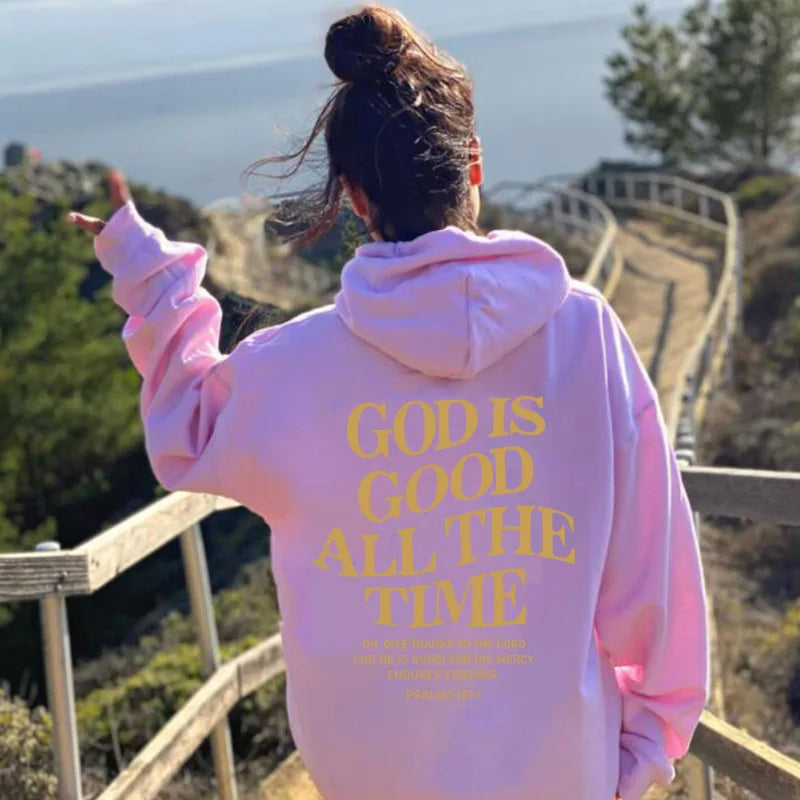 God Is Good All The Time – Christian Hooded Sweatshirt for Women - Image 11