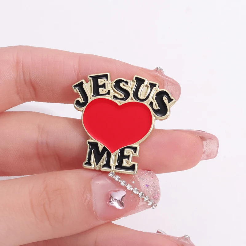 Jesus Loves Me & God Is Good Enamel Pin Set – Custom Christian Metal Brooches for Backpacks & Gifts - Image 3