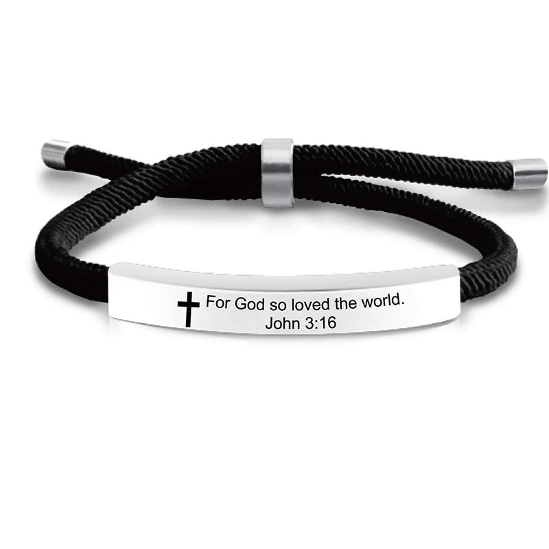 Cross Jesus Scripture Quote Bracelet - Image 18