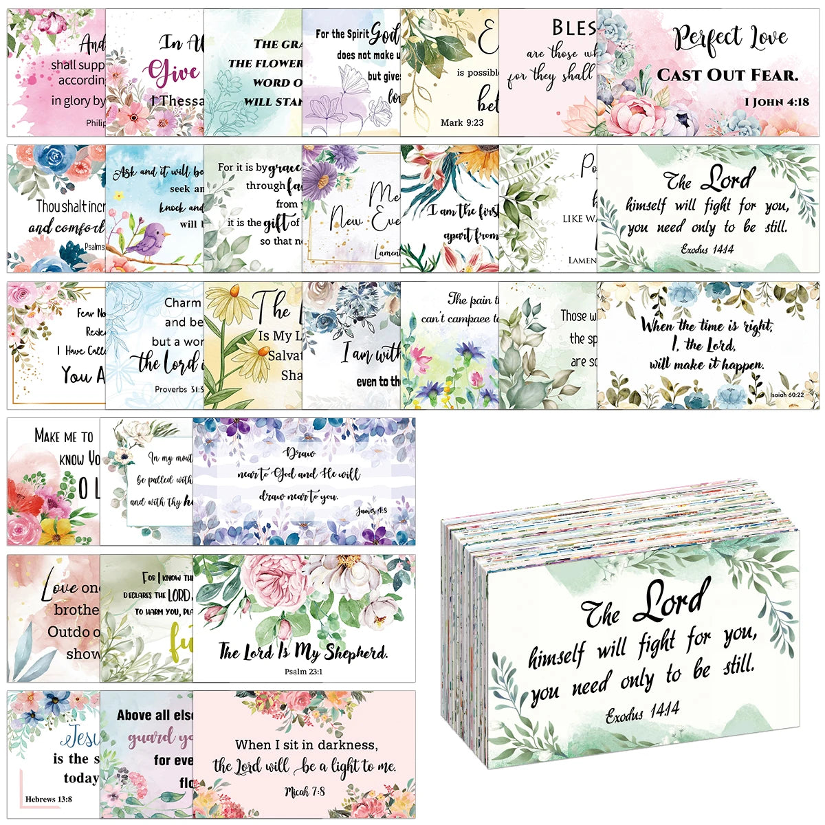 60pcs Bible Scripture & Inspirational Quote Cards - Image 7