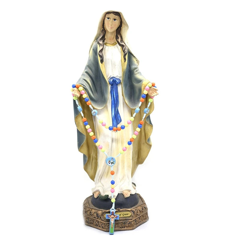 Children's Colored Plastic Beads Rosary Necklace – Wood Cross Pendant Catholic Prayer Ornament - Image 6