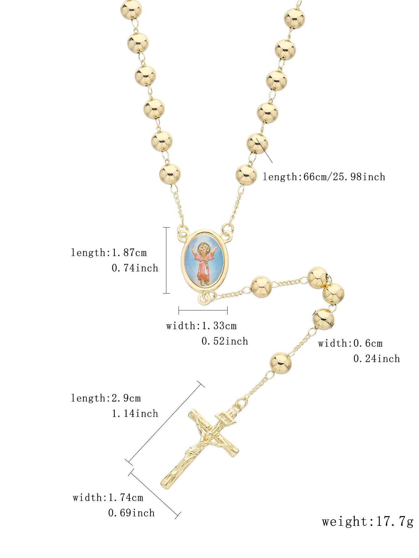 FanSibao Holy Son Jesus Cross Pendant Necklace – 24K Plated Christian Jewelry for Men & Women - Image 6
