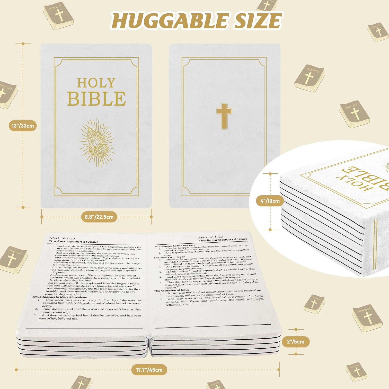 Mark 16 White Bible Memory Foam Pillow - Image 9