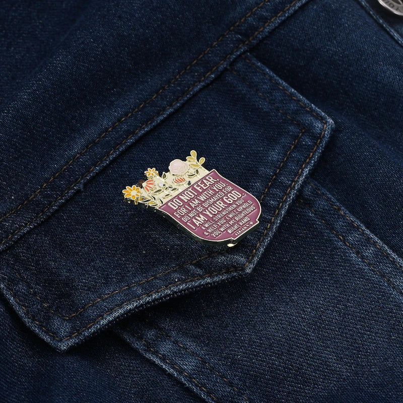 Isaiah 41:10 Do Not Fear For I am With You Enamel Pin Bible Verse Quote Badge Christian Jewelry Gifts - Image 3