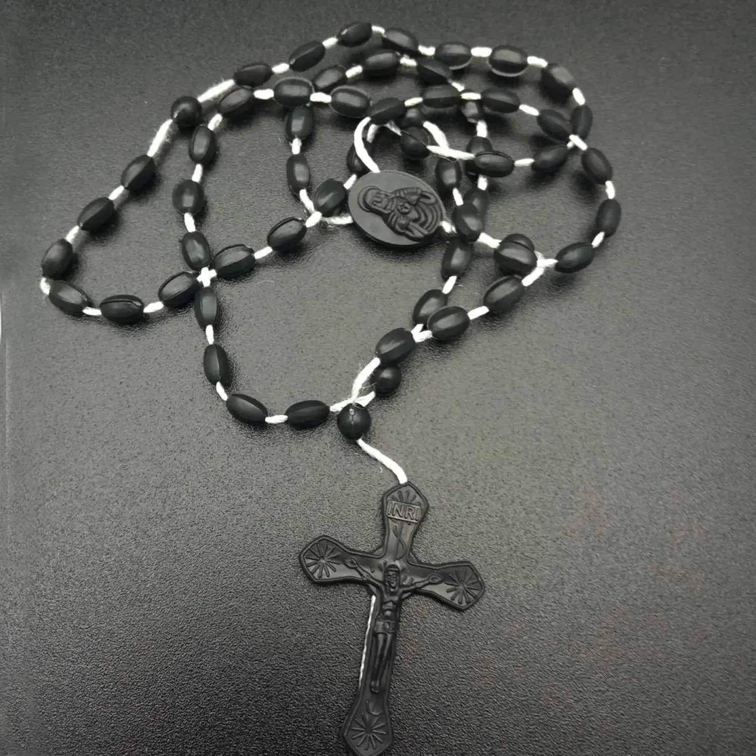 Fashion Vintage Cross Necklace with Rosary Beads - Image 11