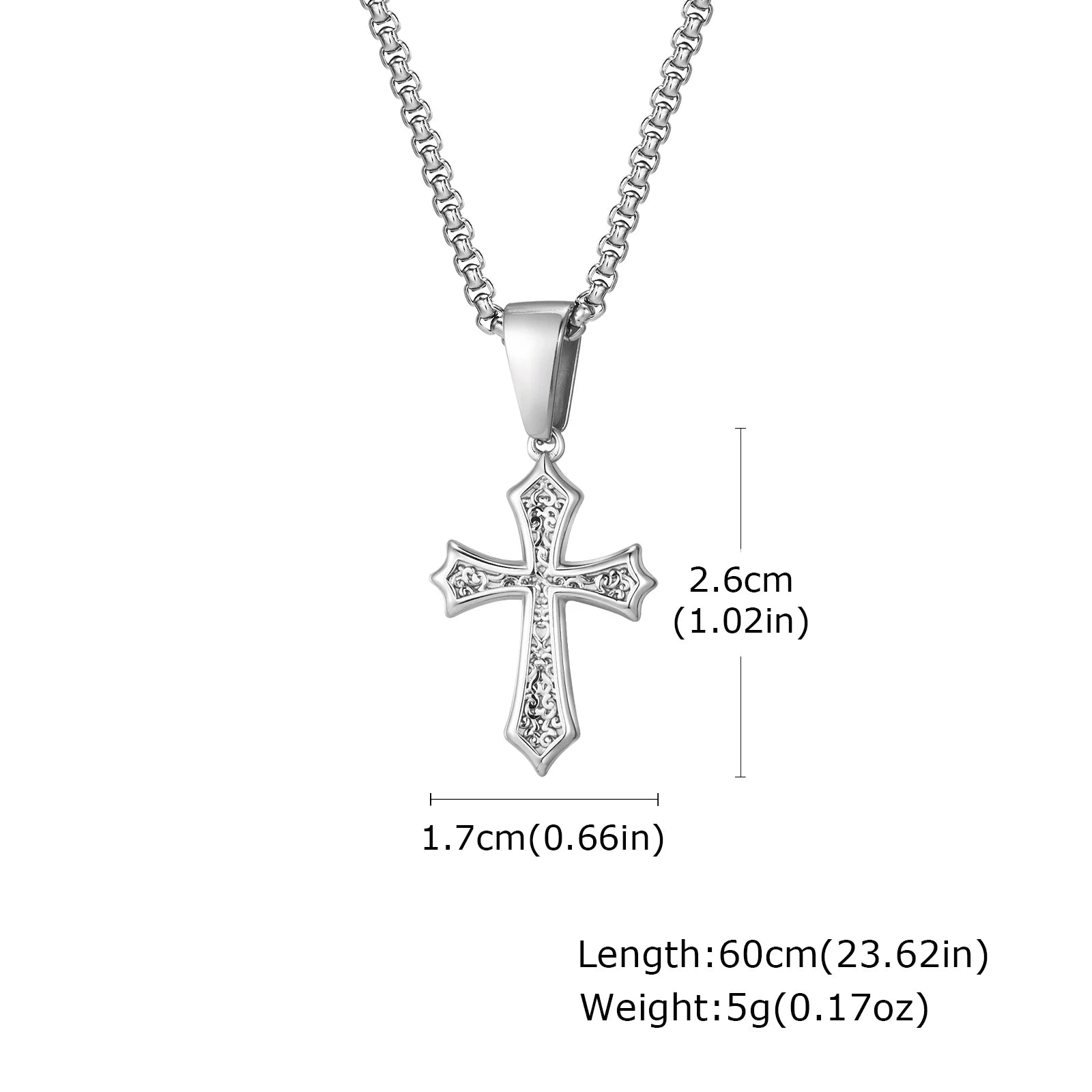 Cross Pendant Necklace for Men & Boys – Stainless Steel Christian Jewelry (50/55/60cm) - Image 8
