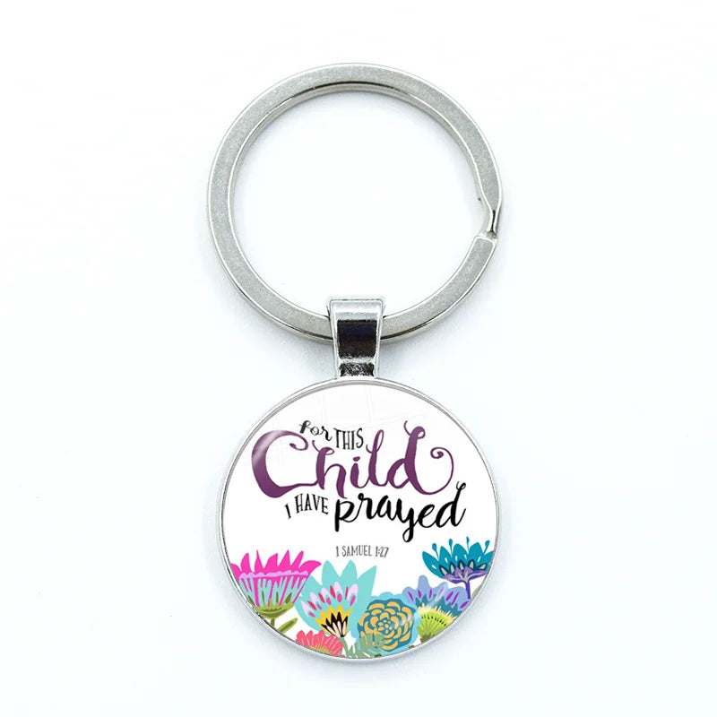 Give Thanks With A Grateful Heart Keychain – Bible Verse Glass Cabochon Charm Gift - Image 10