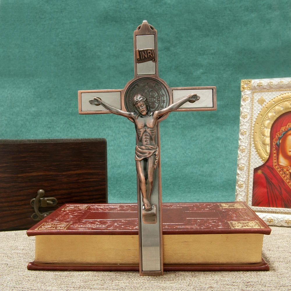 HT New Alloy Gold-Plated INRI Jesus Christ Crucifix - Image 7