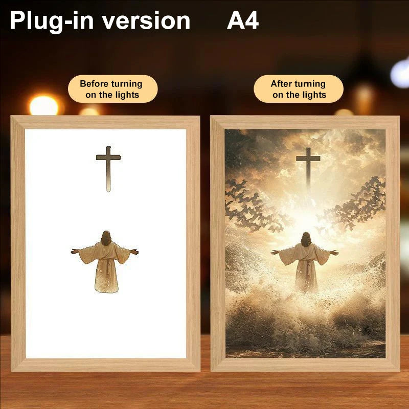 Lumin Works "Jesus – I Am Always With You" 4D LED Wall Art Light - Image 32
