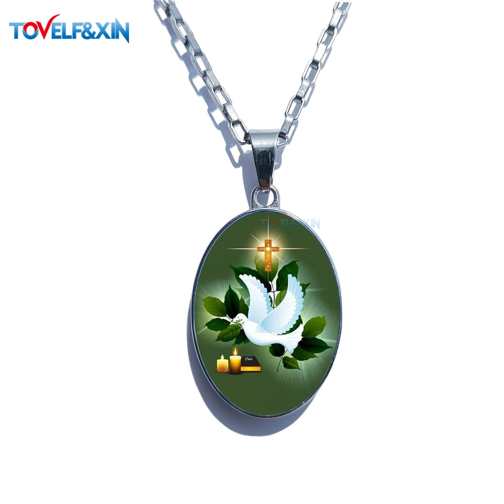 Jesus & Maria Double-Sided Pendant Necklace – Stainless Steel Christian Jewelry Gift - Image 12