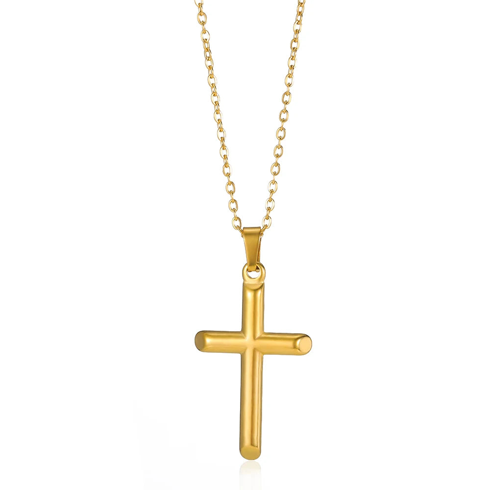 Classic Stainless Steel Cross Necklace – Christian Prayer Jewelry for Men & Women - Image 18
