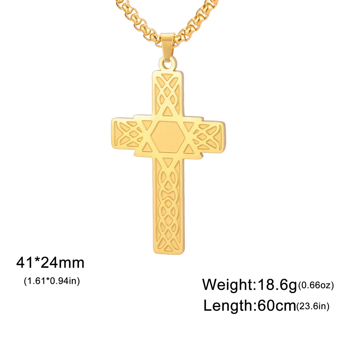 EUEAVAN Cross & Star of David Pendant Necklace – Stainless Steel Christian & Jewish Amulet Jewelry - Image 9