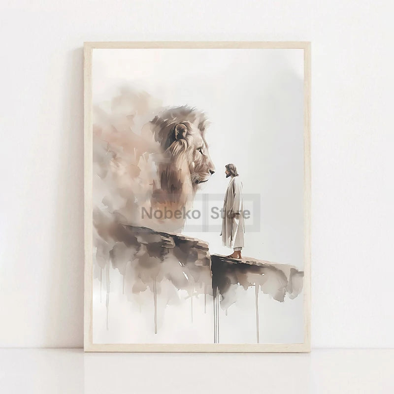 Modern Christian Jesus Poster – Bible Verse Canvas Wall Art Print - Image 20