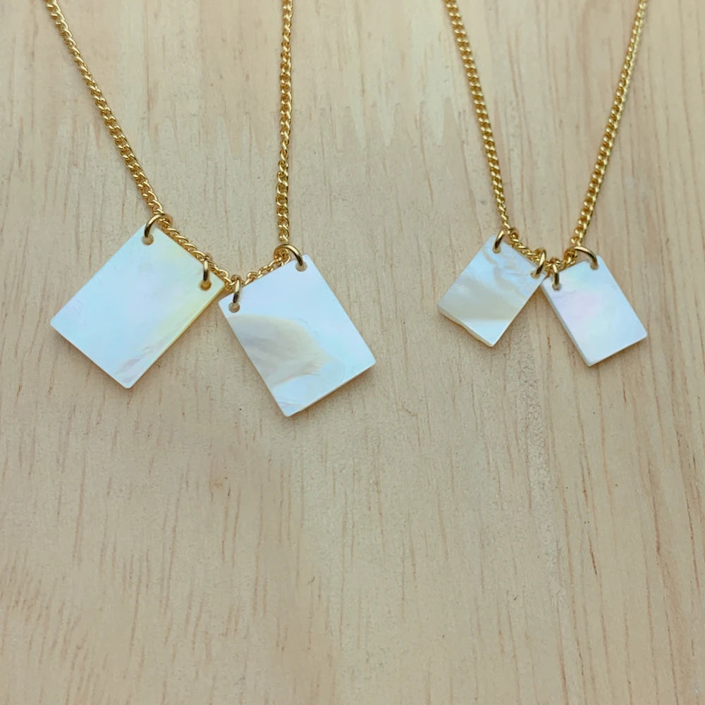 Jesus & Virgin Mary Scapular Necklace – Stainless Steel Mother of Pearl Pendant for Women - Image 2