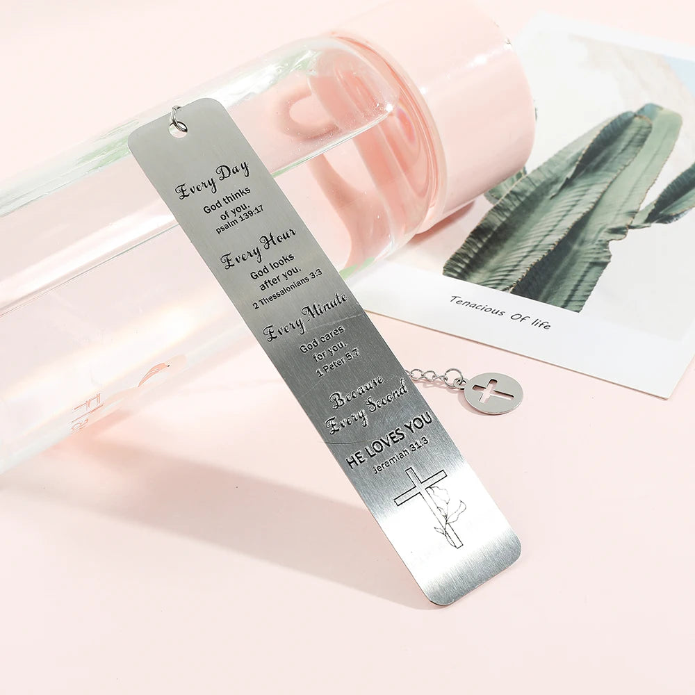 Jesus Cross Stainless Steel Hanger Bookmark – Christian Gift for Readers - Image 4