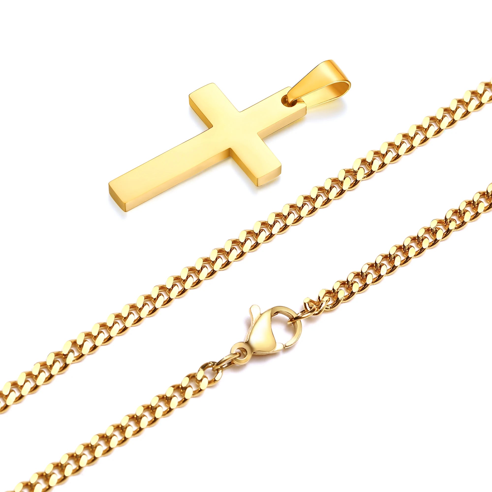 Casual Cross Pendant Necklace – Waterproof Stainless Steel Jewelry for Men & Boys - Image 9