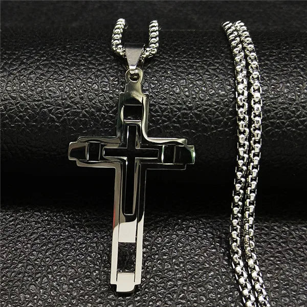 New Cross Stainless Steel Choker Necklace - Image 7