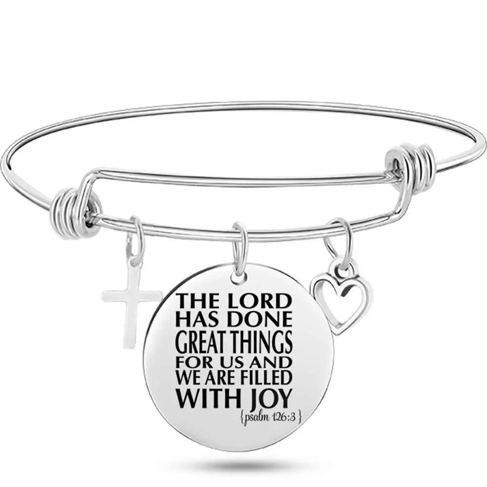 DAVINI Stainless Steel Adjustable Bible Verse Bangle – 20 Inspiring Christian Styles - Image 7